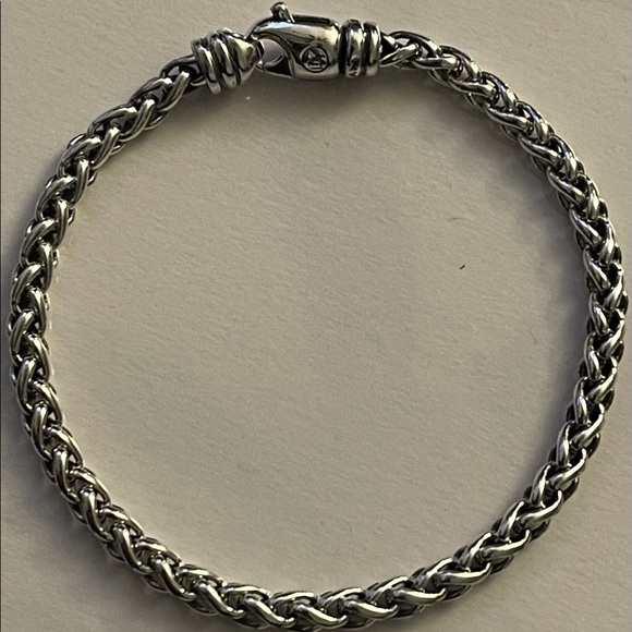 David Yurman 4mm Wheat Chain Men’s Bracelet, Sterling Silver 8” - Picture 1 of 4